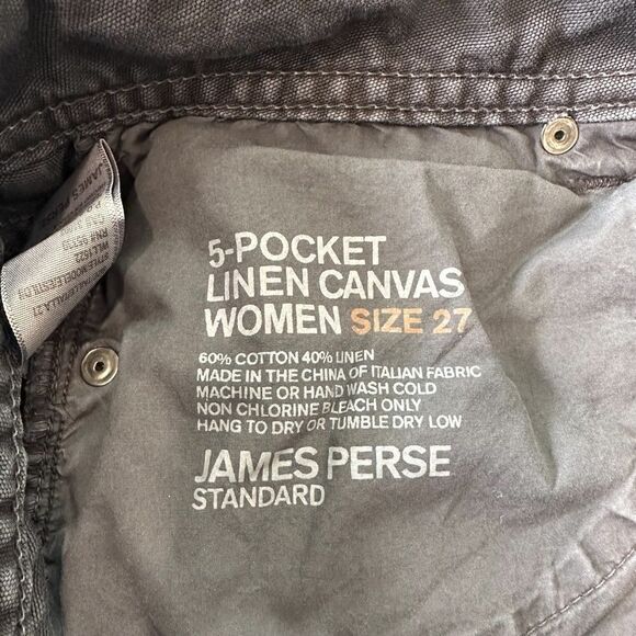 James Perse Standard Women's 5 Pocket Linen Canvas Pants, Size 27 - Picture 6 of 10